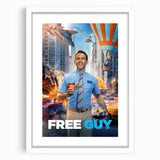 Free Guy 2020s Vintage Movie Poster Retro Action Comedy Art