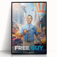 Free Guy 2020s Vintage Movie Poster Retro Action Comedy Art