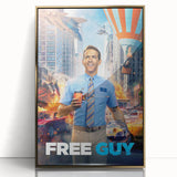 Free Guy 2020s Vintage Movie Poster Retro Action Comedy Art