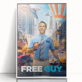 Free Guy 2020s Vintage Movie Poster Retro Action Comedy Art