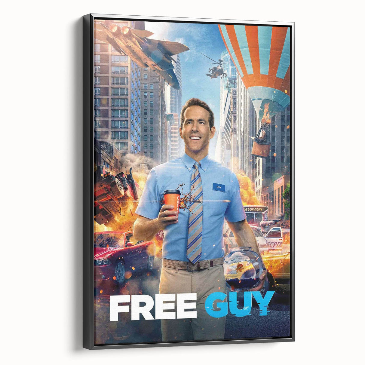 Free Guy 2020s Vintage Movie Poster Retro Action Comedy Art