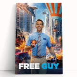 Free Guy 2020s Vintage Movie Poster Retro Action Comedy Art