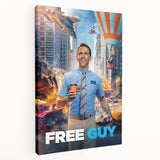 Free Guy 2020s Vintage Movie Poster Retro Action Comedy Art