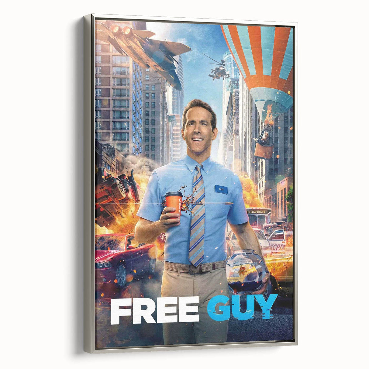 Free Guy 2020s Vintage Movie Poster Retro Action Comedy Art