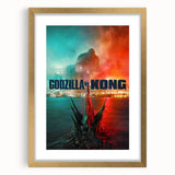 Godzilla vs. Kong 2020s Vintage Movie Poster - Retro Film Art