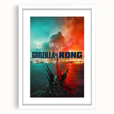 Godzilla vs. Kong 2020s Vintage Movie Poster - Retro Film Art