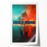 Godzilla vs. Kong 2020s Vintage Movie Poster - Retro Film Art