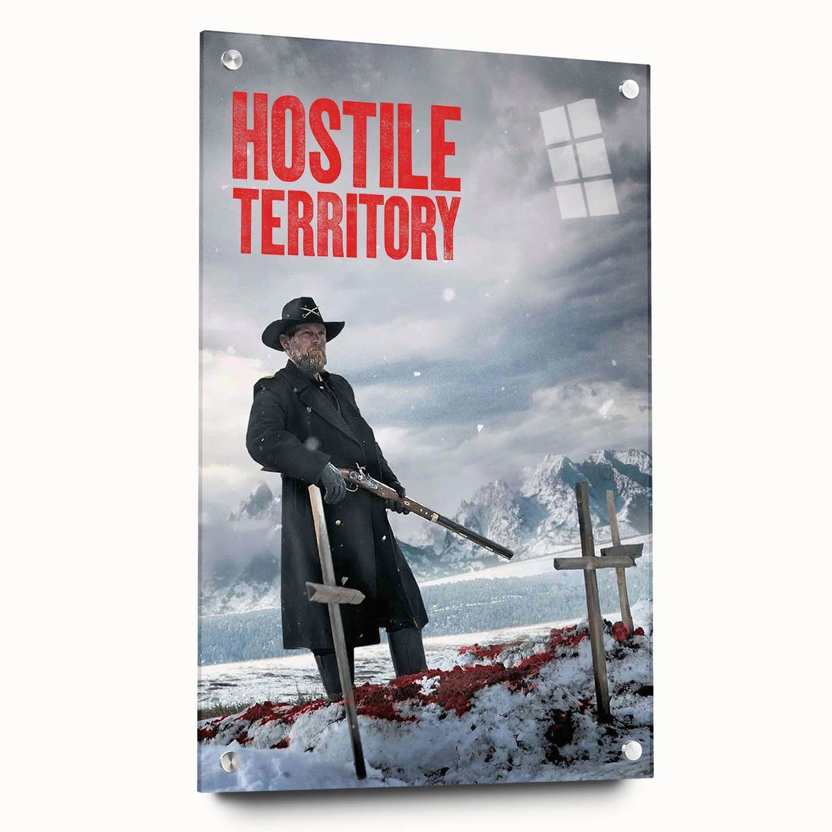 2020s Vintage Movie Poster – Hostile Territory Retro Film Print