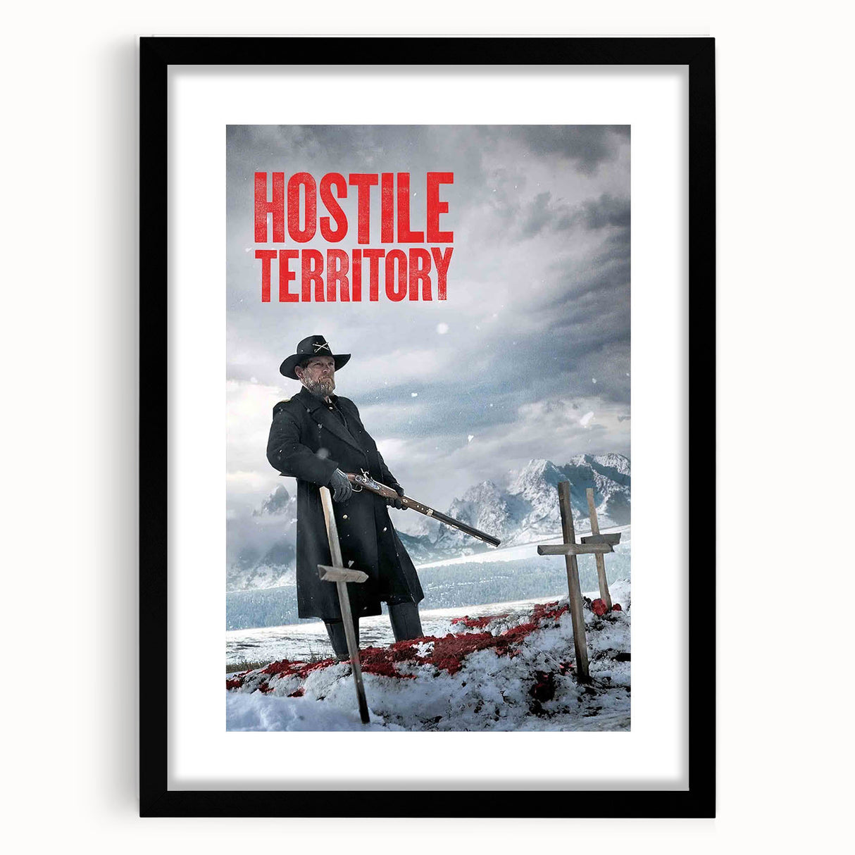 2020s Vintage Movie Poster – Hostile Territory Retro Film Print
