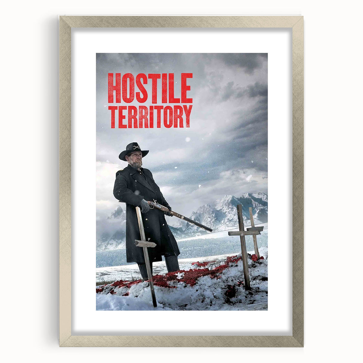 2020s Vintage Movie Poster – Hostile Territory Retro Film Print