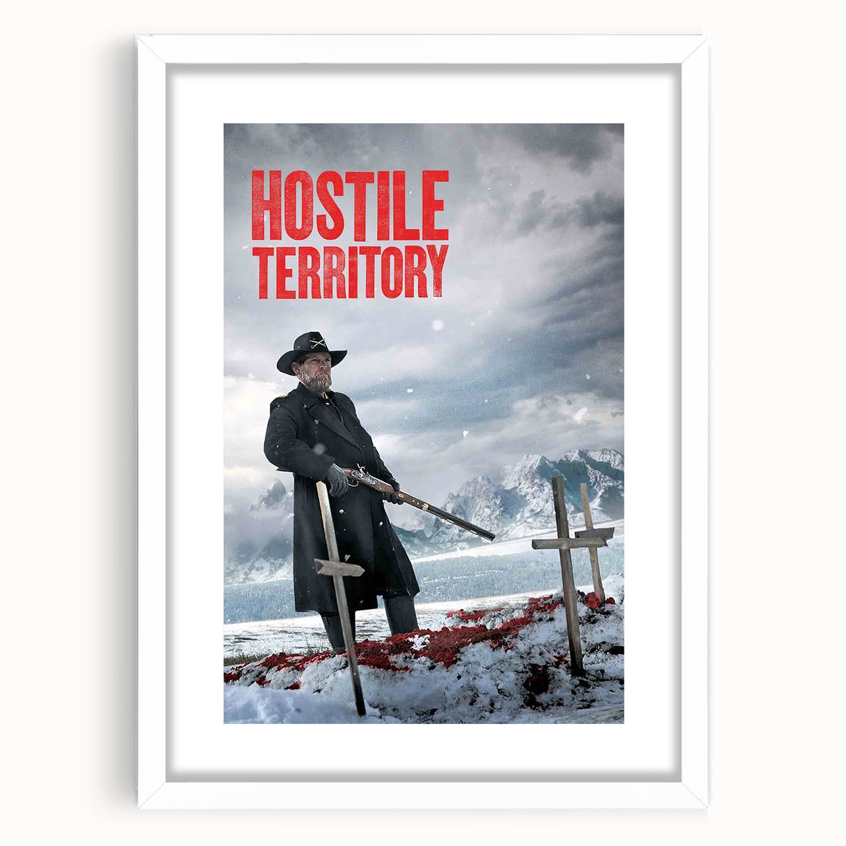 2020s Vintage Movie Poster – Hostile Territory Retro Film Print