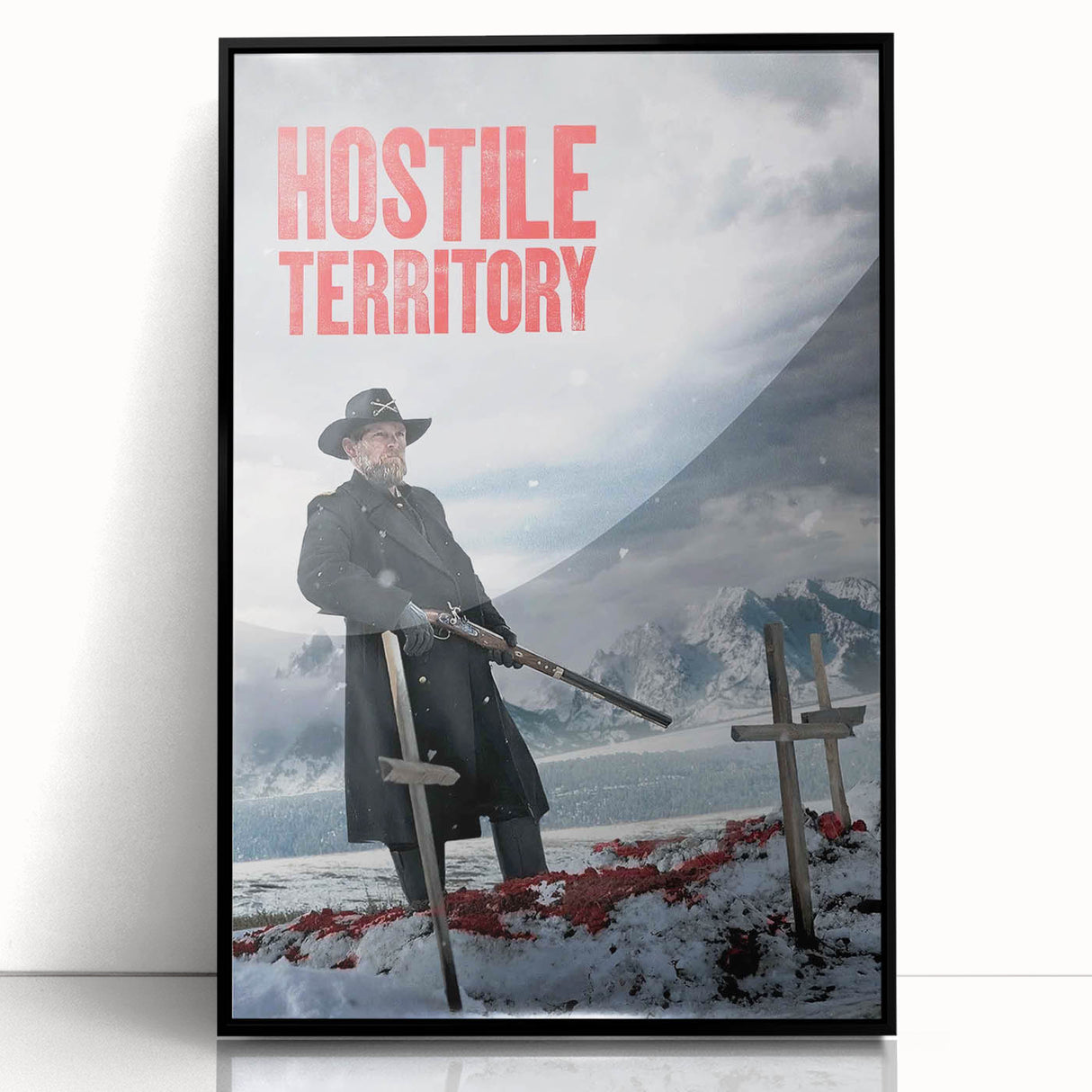 2020s Vintage Movie Poster – Hostile Territory Retro Film Print