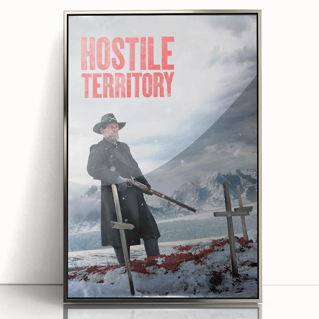 2020s Vintage Movie Poster – Hostile Territory Retro Film Print