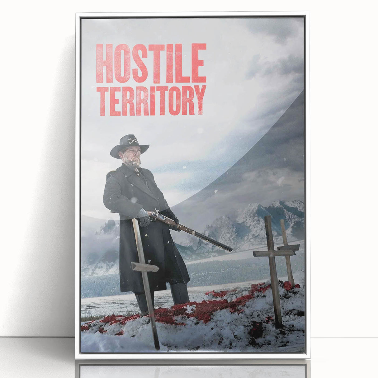 2020s Vintage Movie Poster – Hostile Territory Retro Film Print
