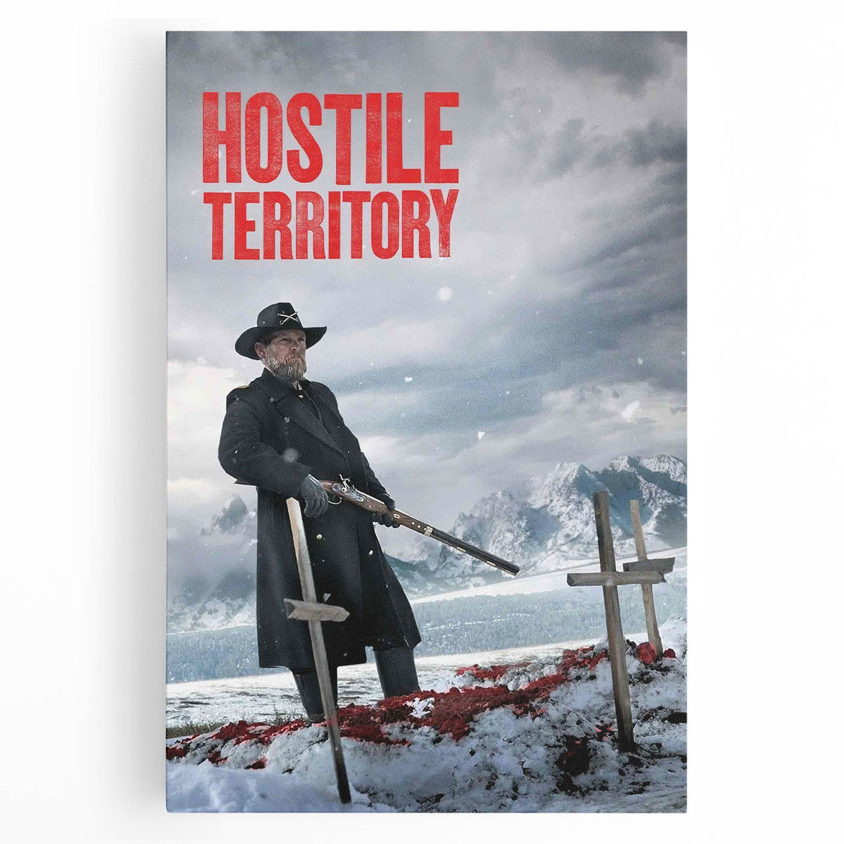 2020s Vintage Movie Poster – Hostile Territory Retro Film Print
