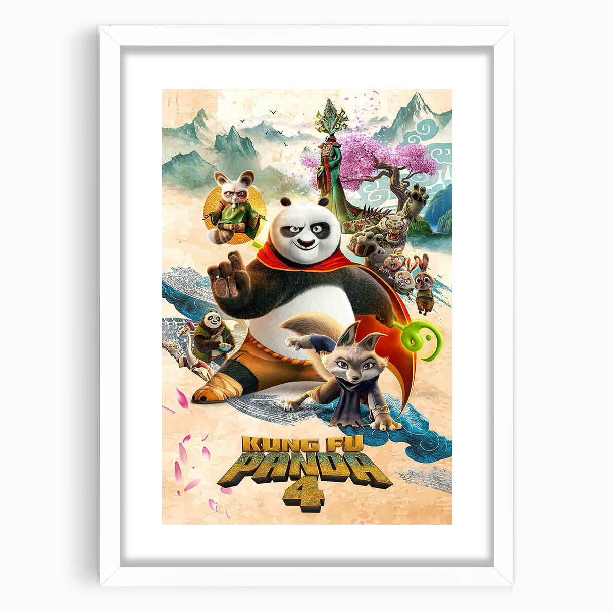2020s Vintage Movie Poster – Kung Fu Panda 4 Retro Film Art Print