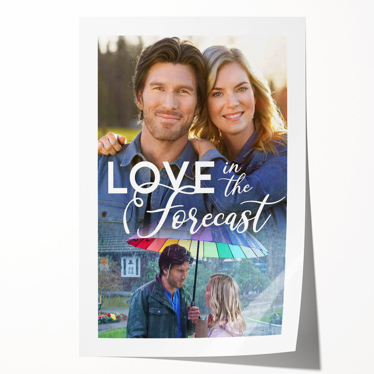 2020s Vintage Movie Poster – Love in the Forecast Retro Film Art