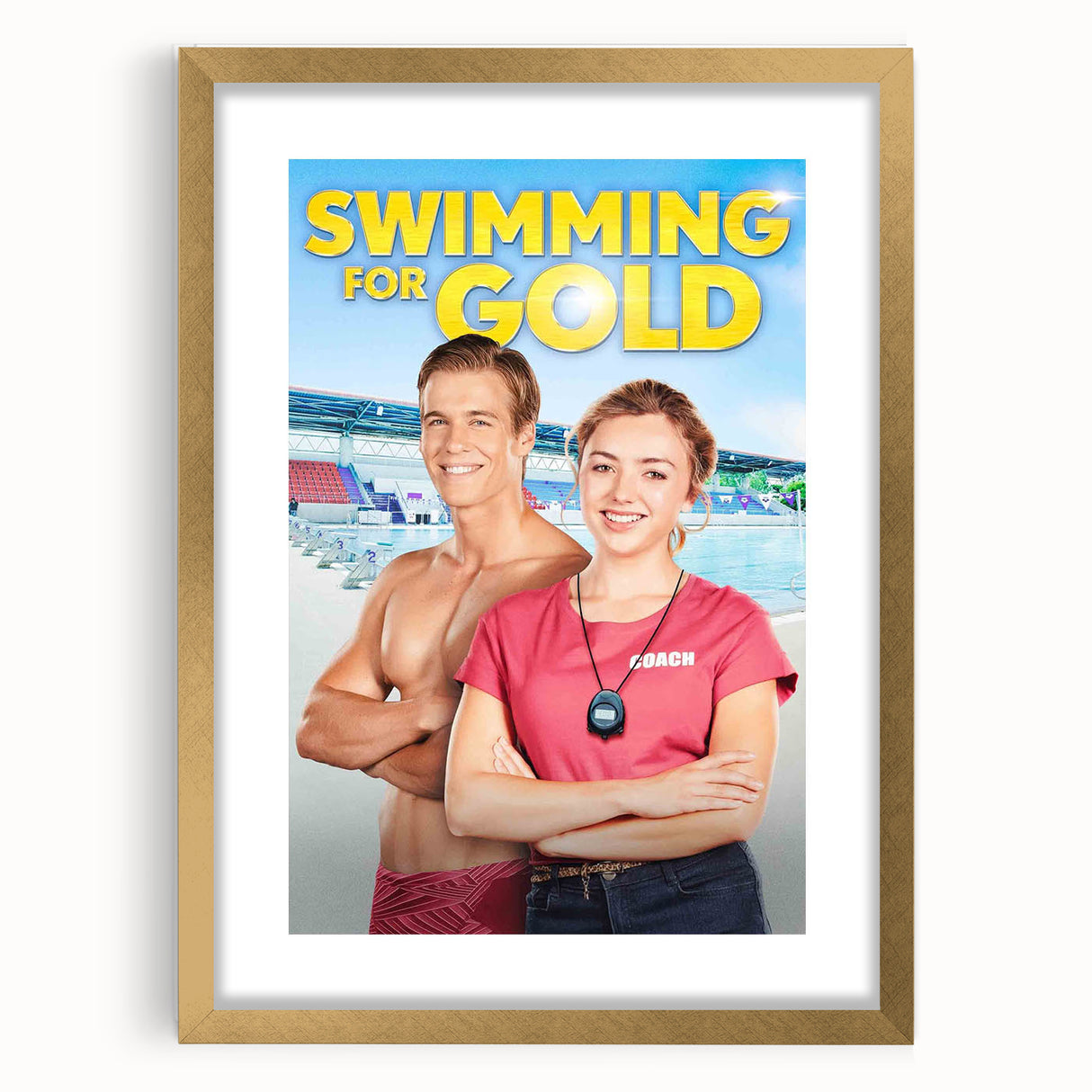Swimming for Gold Poster – 2020s Vintage Movie Wall Art Print