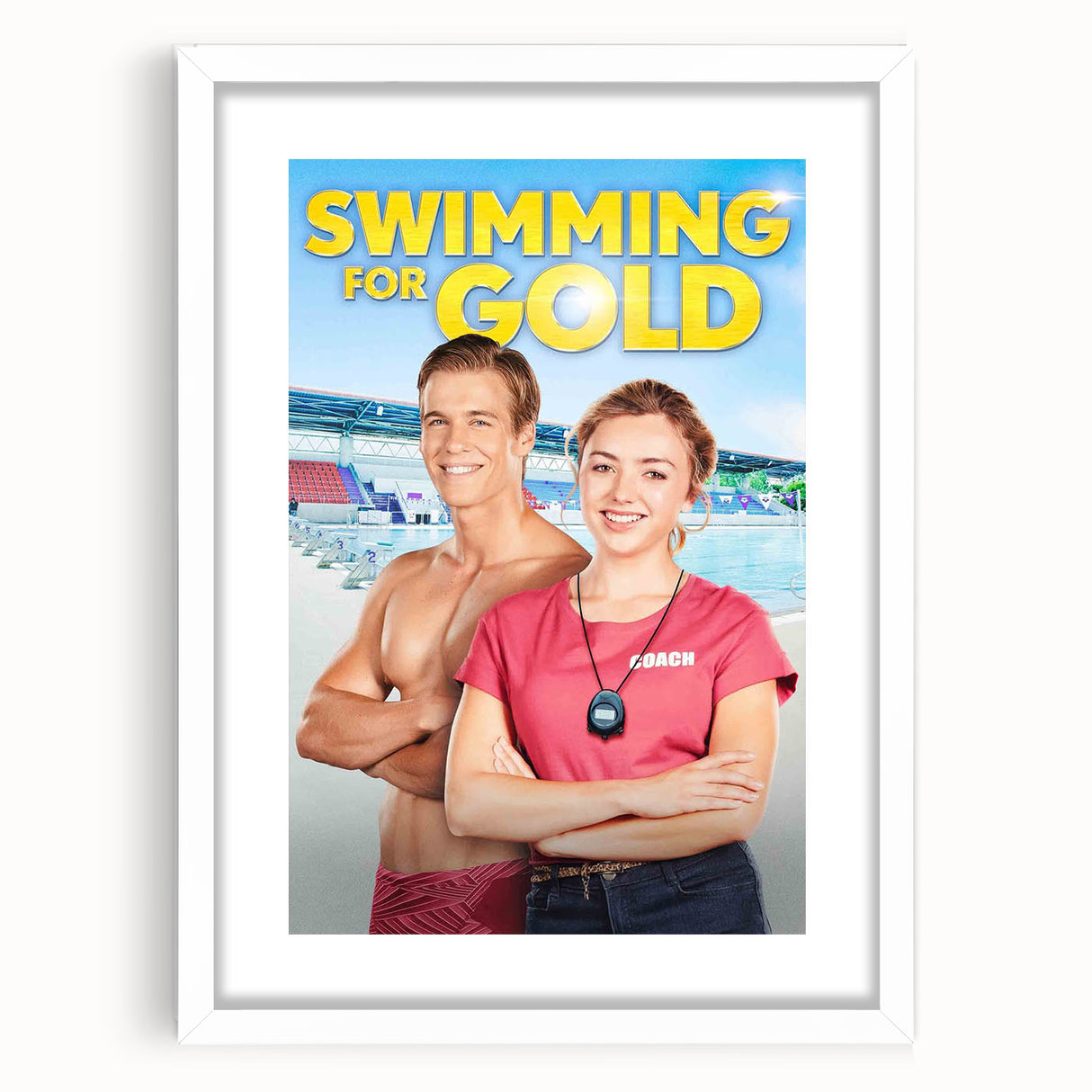 Swimming for Gold Poster – 2020s Vintage Movie Wall Art Print