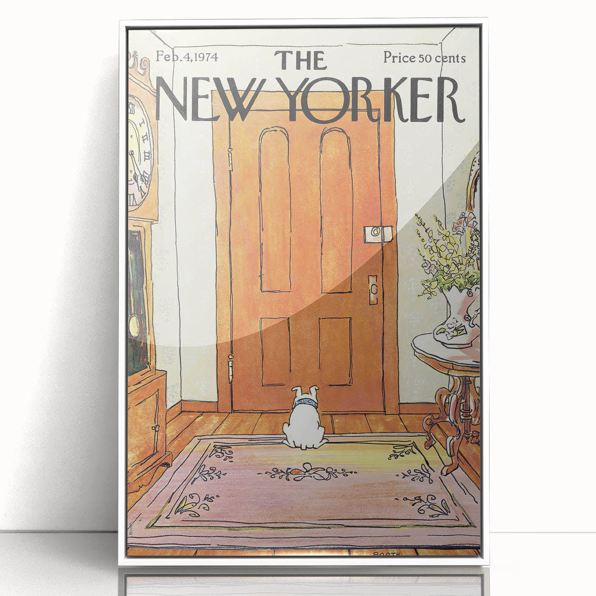 Vintage New Yorker Poster - Waiting Dog at the Door Wall Art Print