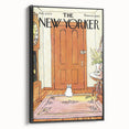 Vintage New Yorker Poster - Waiting Dog at the Door Wall Art Print