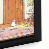 Vintage New Yorker Poster - Waiting Dog at the Door Wall Art Print
