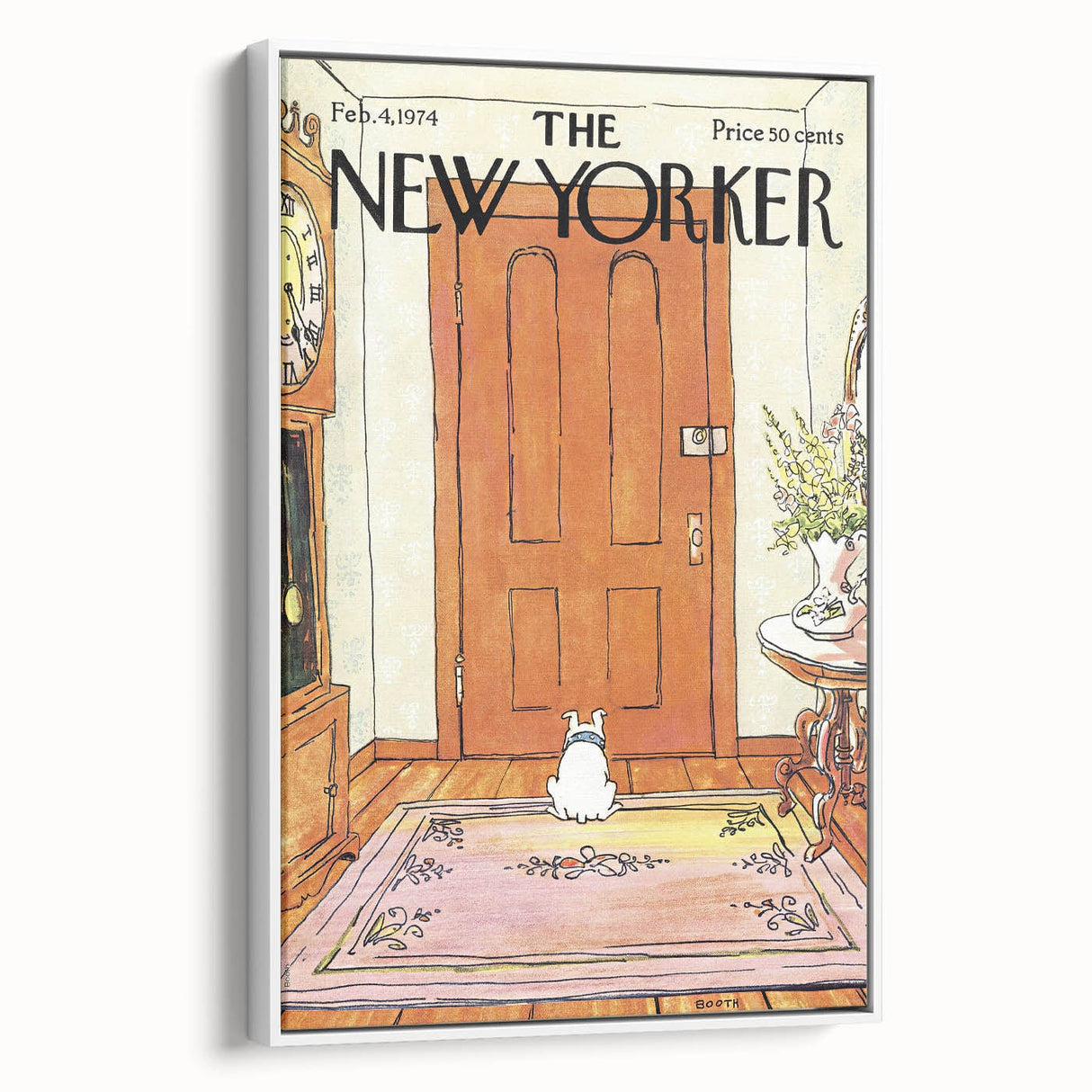 Vintage New Yorker Poster - Waiting Dog at the Door Wall Art Print