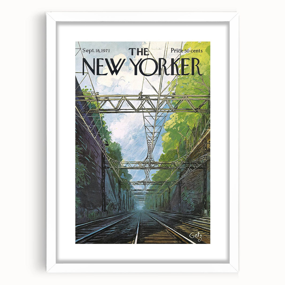 Vintage New Yorker Poster - Railroad Tunnel Scene Wall Art Print