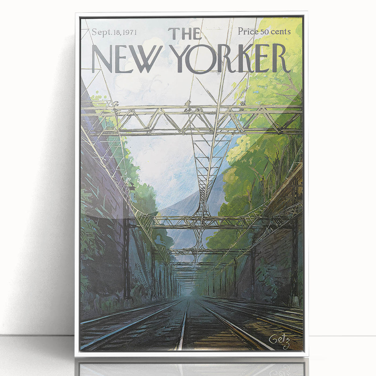 Vintage New Yorker Poster - Railroad Tunnel Scene Wall Art Print