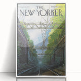 Vintage New Yorker Poster - Railroad Tunnel Scene Wall Art Print