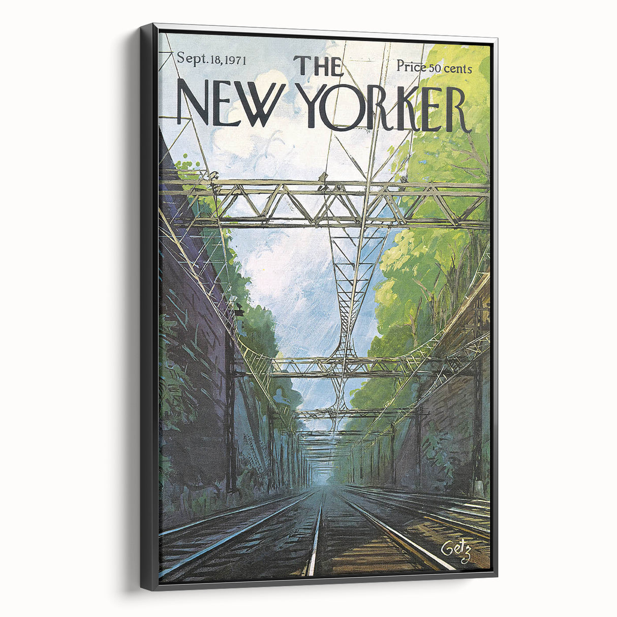 Vintage New Yorker Poster - Railroad Tunnel Scene Wall Art Print