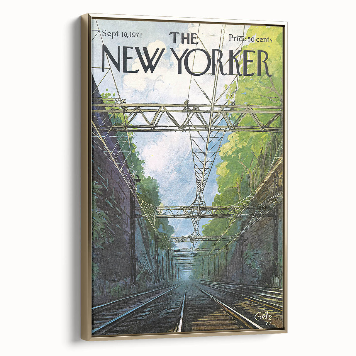 Vintage New Yorker Poster - Railroad Tunnel Scene Wall Art Print