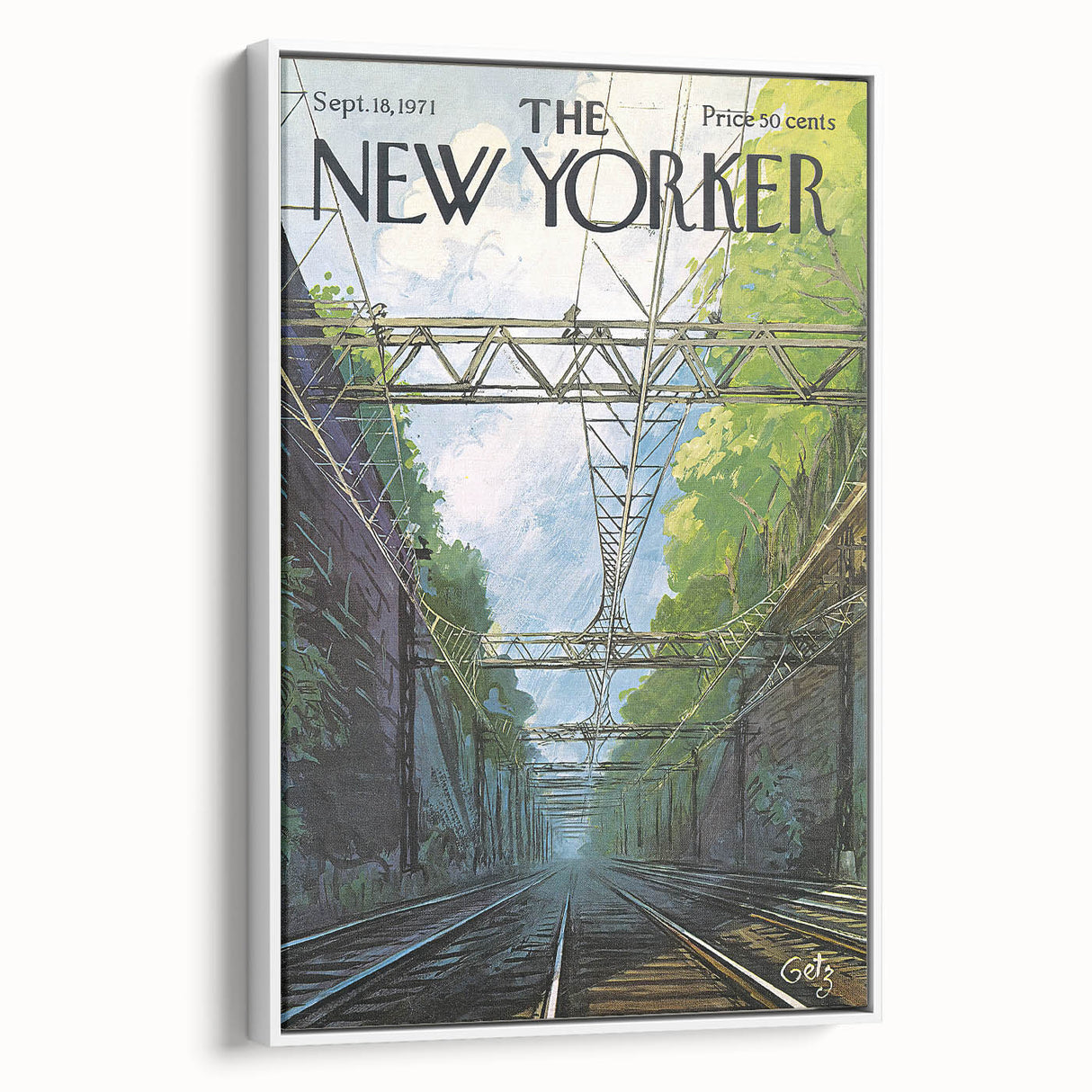 Vintage New Yorker Poster - Railroad Tunnel Scene Wall Art Print