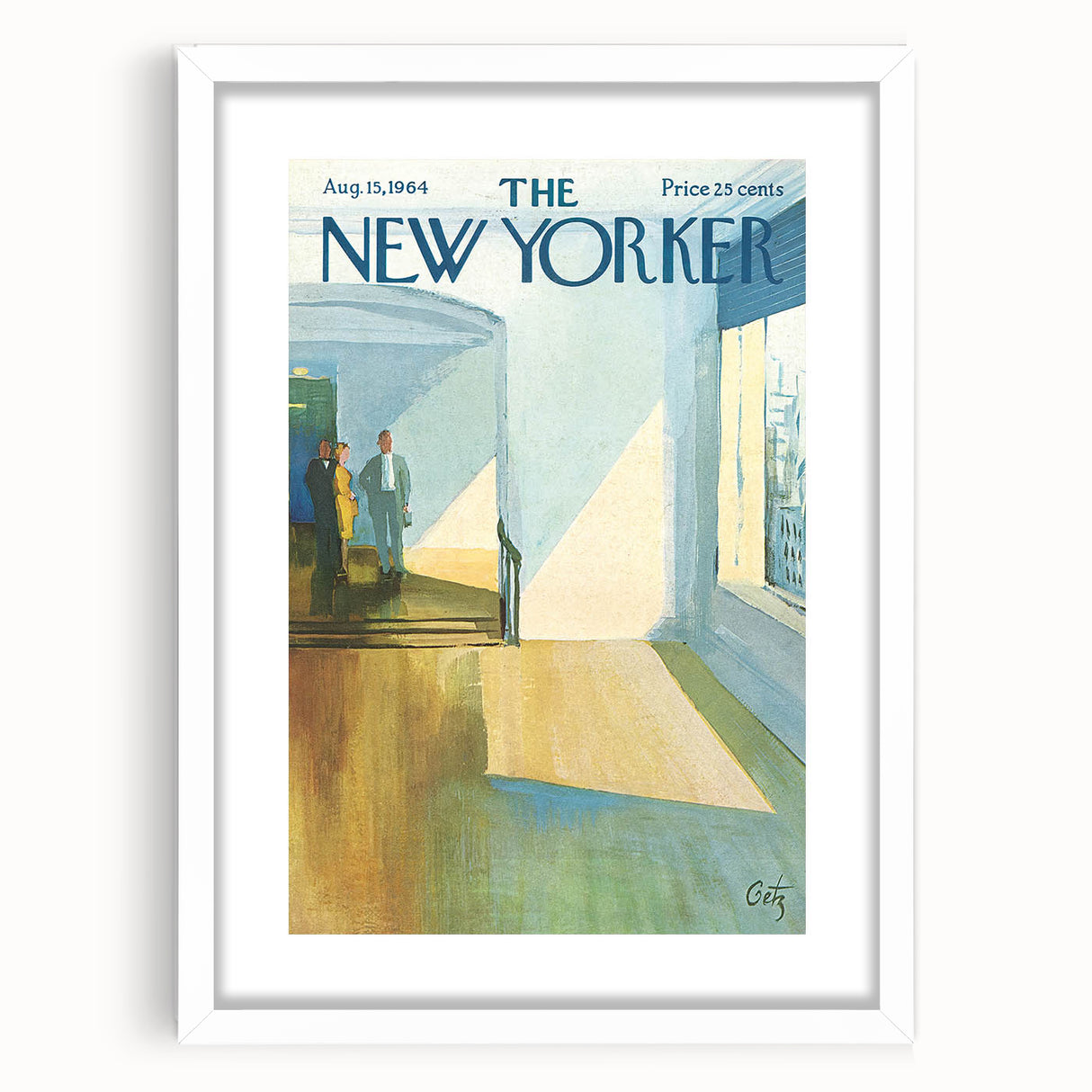 Vintage New Yorker Poster - Elegant Hallway Scene Wall Art Print
