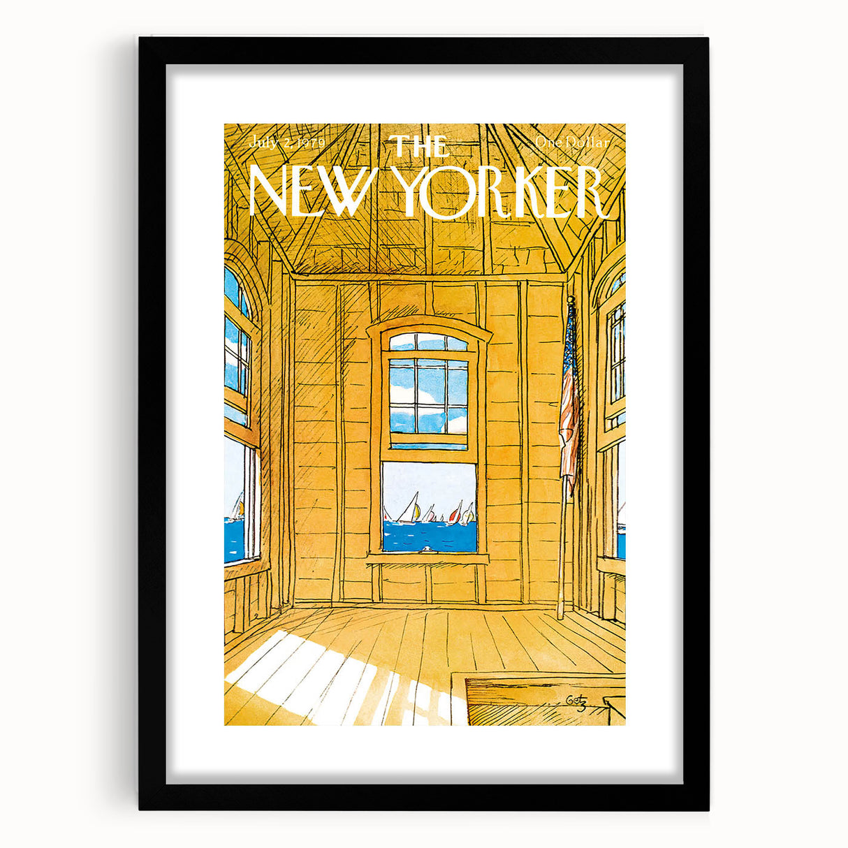 Vintage New Yorker Poster - Sailing Views from the Window Wall Art Print