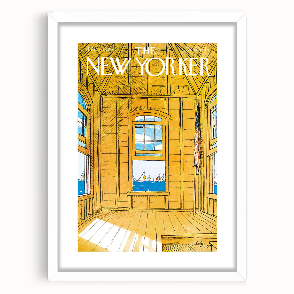 Vintage New Yorker Poster - Sailing Views from the Window Wall Art Print