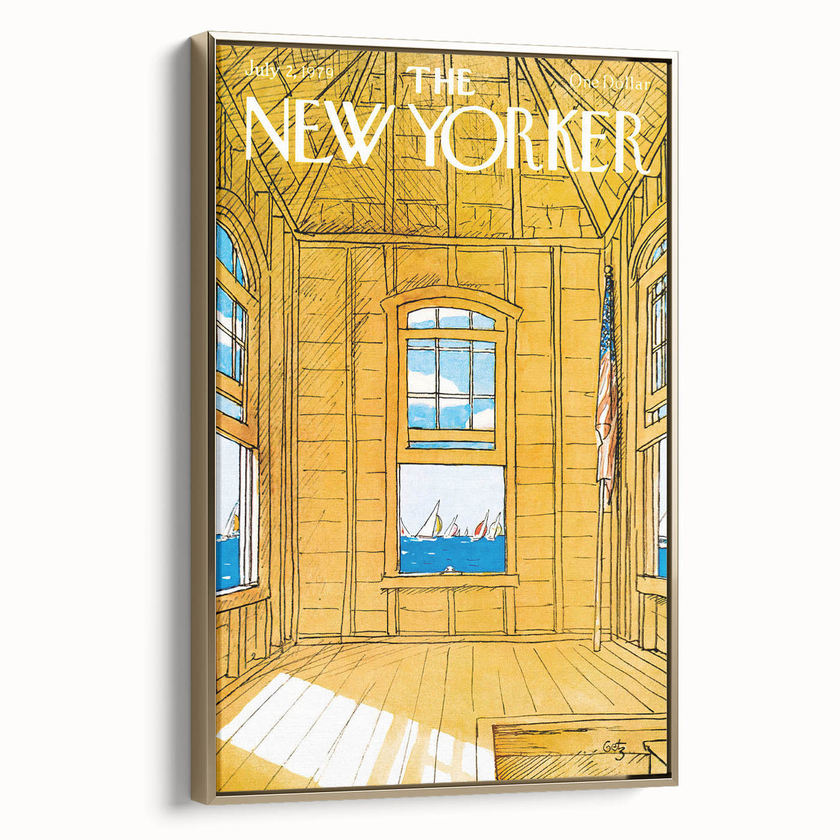 Vintage New Yorker Poster - Sailing Views from the Window Wall Art Print