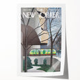 Vintage New Yorker Poster - Museum with Garden View Wall Art Print