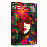 New Yorker Magazine Cover Art - Floral Face Vintage Poster