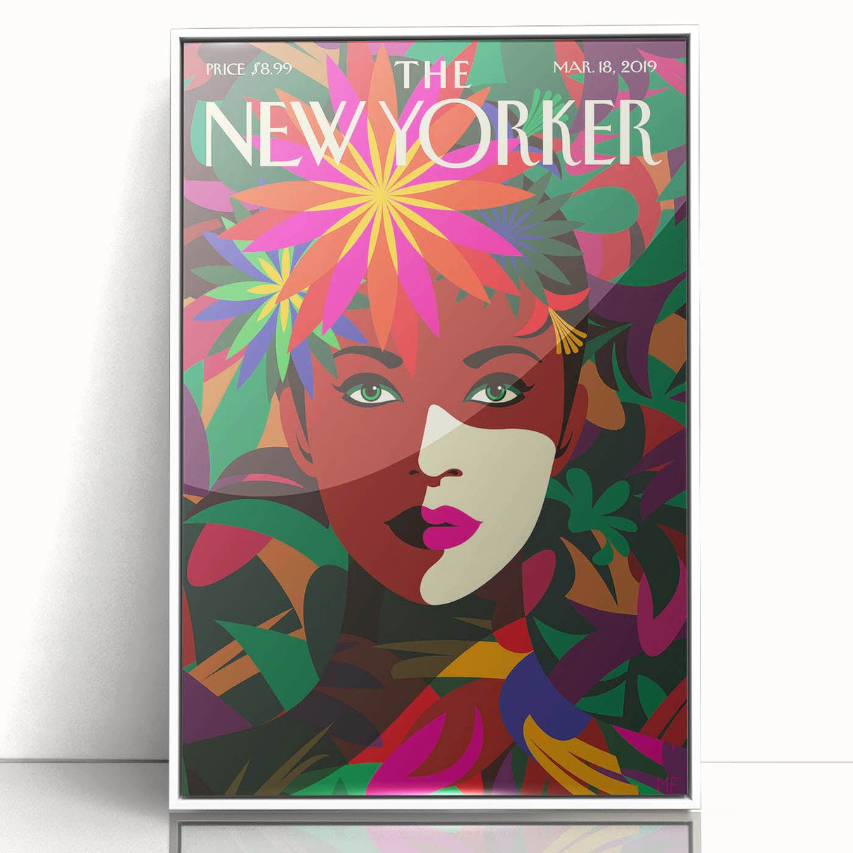 New Yorker Magazine Cover Art - Floral Face Vintage Poster