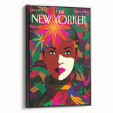 New Yorker Magazine Cover Art - Floral Face Vintage Poster
