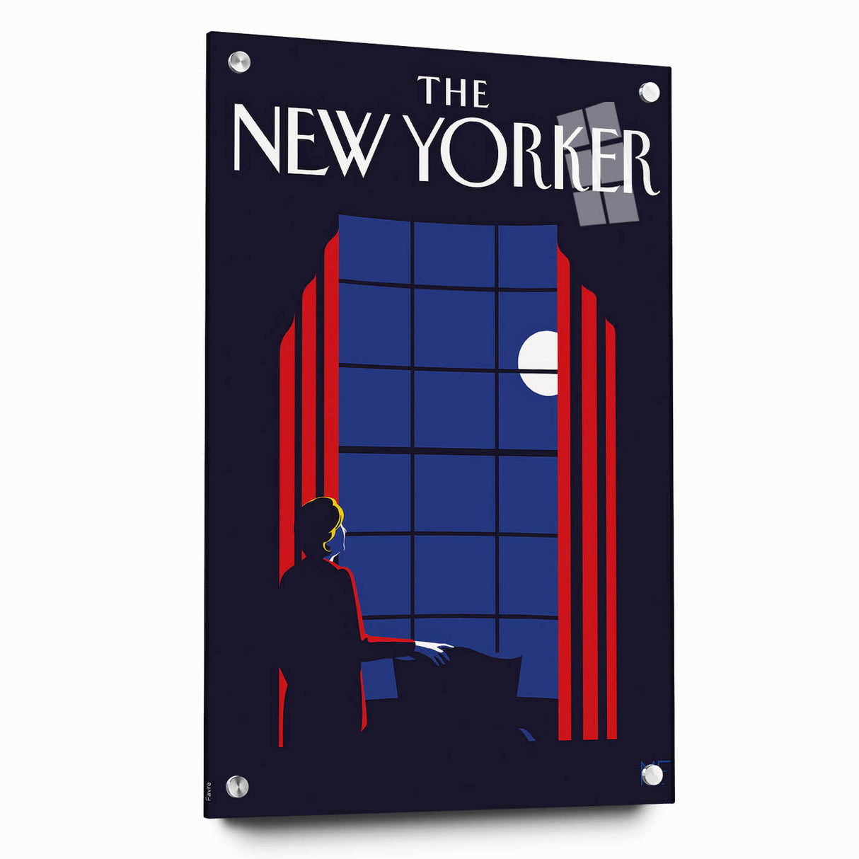 Vintage New Yorker Poster - Moonlit Night by the Window Wall Art Print
