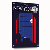 Vintage New Yorker Poster - Moonlit Night by the Window Wall Art Print