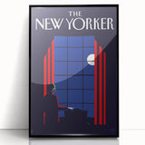 Vintage New Yorker Poster - Moonlit Night by the Window Wall Art Print