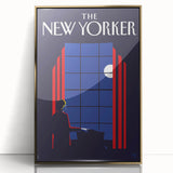 Vintage New Yorker Poster - Moonlit Night by the Window Wall Art Print