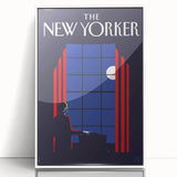 Vintage New Yorker Poster - Moonlit Night by the Window Wall Art Print