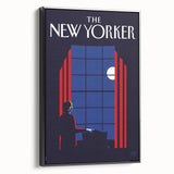 Vintage New Yorker Poster - Moonlit Night by the Window Wall Art Print