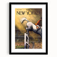 Vintage New Yorker Poster - Equestrian Jumping Scene Wall Art Print