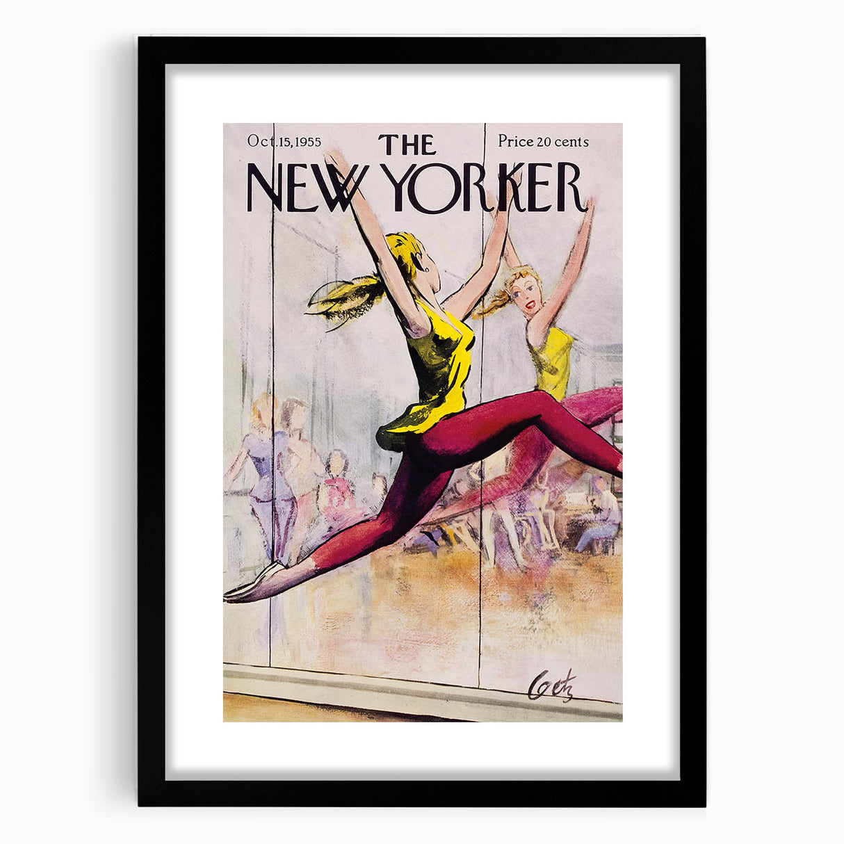 Vintage New Yorker Poster - Ballet Dancer in Motion Wall Art Print
