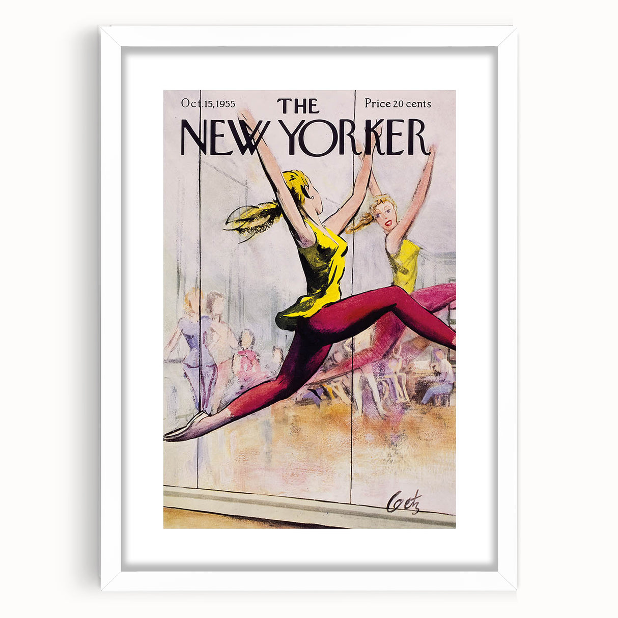 Vintage New Yorker Poster - Ballet Dancer in Motion Wall Art Print